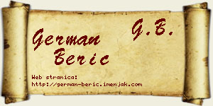 German Berić vizit kartica